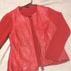 🔥$8.00 FIRM🔥Genuine Leather& Knit Jacket